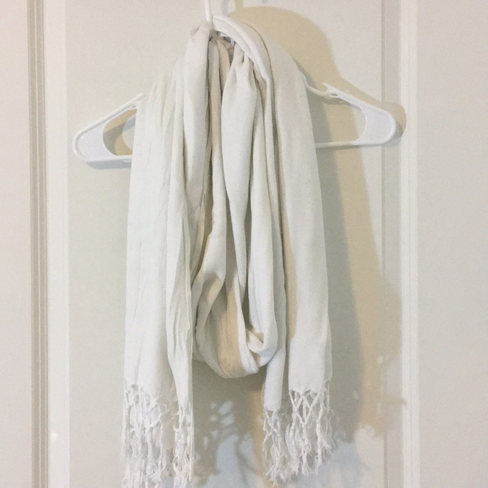 White long length scarf
